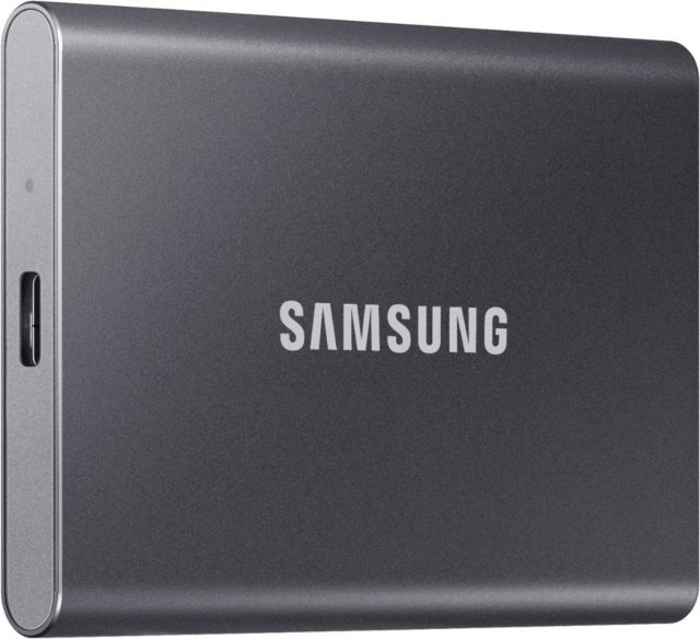 T7 1TB External USB 3.2 Gen 2 Portable SSD with Hardware Encryption (Titan Gray) - ONLINE ONLY