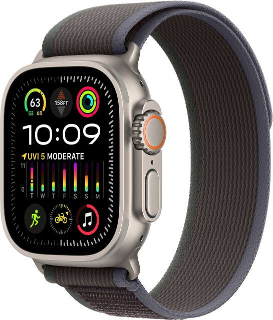 Apple Watch Ultra 2 GPS + Cellular, 49mm Titanium Case with Blue/Black Trail Loop - M/L